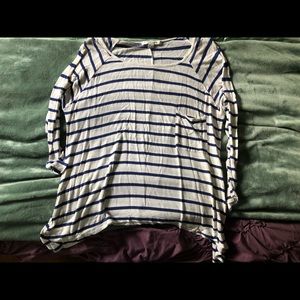 F21 quarter sleeved striped shirt